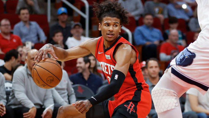 Houston Rockets guard Jalen Green in action during the game against the Memphis Grizzlies.